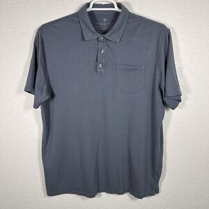 Free Fly Polo‎ Shirt Men's Blue Bamboo Performance Short Sleeve XL FLAW